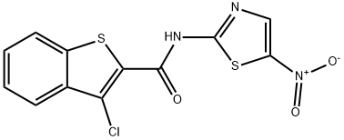 Benzo[b]thiophene-2-carboxamide, 3-chloro-N-(5-nitro-2-thiazolyl)- (9CI) 结构式
