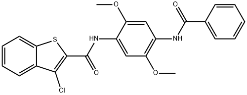 Benzo[b]thiophene-2-carboxamide, N-[4-(benzoylamino)-2,5-dimethoxyphenyl]-3-chloro- (9CI) 结构式