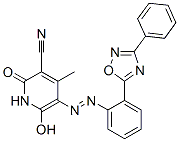 1,2-dihydro-6-hydroxy-4-methyl-2-oxo-5-[[2-(3-phenyl-1,2,4-oxadiazol-5-yl)phenyl]azo]nicotinonitrile 结构式
