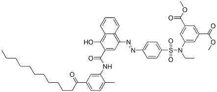 dimethyl 5-[ethyl[[4-[[4-hydroxy-3-[[[2-methyl-5-(1-oxododecyl)phenyl]amino]carbonyl]-1-naphthyl]azo]phenyl]sulphonyl]amino]isophthalate 结构式
