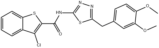 Benzo[b]thiophene-2-carboxamide, 3-chloro-N-[5-[(3,4-dimethoxyphenyl)methyl]-1,3,4-thiadiazol-2-yl]- (9CI) 结构式
