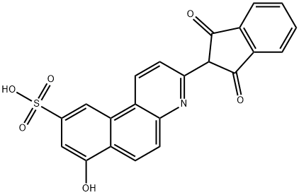 3-(2,3-dihydro-1,3-dioxo-1H-inden-2-yl)-7-hydroxybenzo[f]quinoline-9-sulphonic acid 结构式