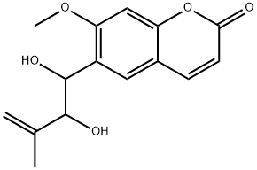 6-(1,2-二羟基-3-甲基-3-丁烯基)-7-甲氧基-2H-1-苯并吡喃-2-酮 结构式