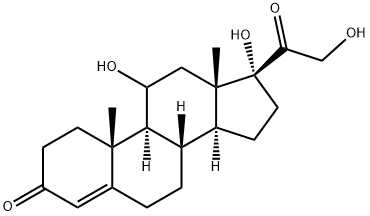 11-alpha,17-alpha,21-trihydroxypregn-4-ene-3,20-dione 结构式