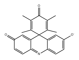 7-hydroxy-2',3',5',6'-tetramethylspiro[acridine-9(2H),1'-[2,5]cyclohexadiene]-2,4'-dione 结构式