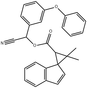 cyano(3-phenoxyphenyl)methyl 3,3-dimethylspiro[cyclopropane-1,1'-[1H]indene]-2-carboxylate 结构式