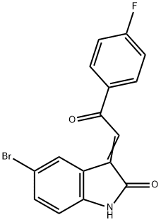 5-BROMO-3-(2-(4-FLUOROPHENYL)-2-OXOETHYLIDINE)-1,3-DIHYDROINDOL-2-ONE 结构式