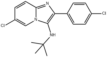 N-tert-butyl-6-chloro-2-(4-chlorophenyl)
imidazo[1,2-a]pyridin-3-amine 结构式