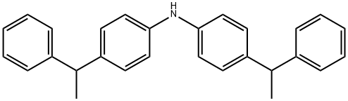 4-(1-苯基乙基)-N-[4-(1-苯基乙基)苯基]苯胺 结构式