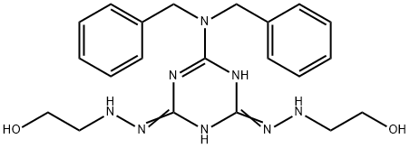 6-[Bis(phenylmethyl)amino]-1,3,5-triazine-2,4(1H,3H)-dione bis[(2-hydroxyethyl)hydrazone] 结构式