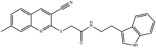 Acetamide, 2-[(3-cyano-7-methyl-2-quinolinyl)thio]-N-[2-(1H-indol-3-yl)ethyl]- (9CI) 结构式