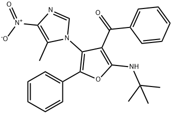 Methanone,  [2-[(1,1-dimethylethyl)amino]-4-(5-methyl-4-nitro-1H-imidazol-1-yl)-5-phenyl-3-furanyl]phenyl- 结构式