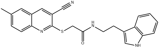 Acetamide, 2-[(3-cyano-6-methyl-2-quinolinyl)thio]-N-[2-(1H-indol-3-yl)ethyl]- (9CI) 结构式