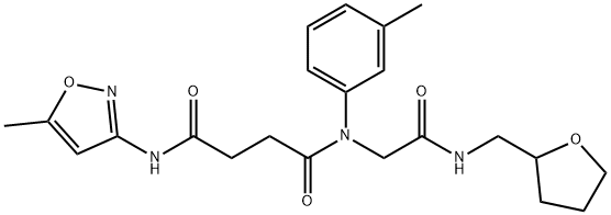 Butanediamide, N-(5-methyl-3-isoxazolyl)-N-(3-methylphenyl)-N-[2-oxo-2-[[(tetrahydro-2-furanyl)methyl]amino]ethyl]- (9CI) 结构式