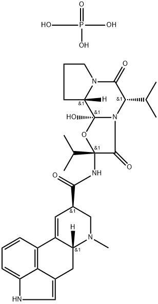 12'-羟基-2',5'ALPHA-二异丙基麦角它曼-3',6',18-三酮磷酸酯 结构式