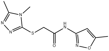 Acetamide, 2-[(4,5-dimethyl-4H-1,2,4-triazol-3-yl)thio]-N-(5-methyl-3-isoxazolyl)- (9CI) 结构式