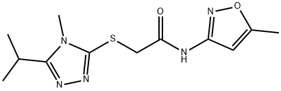 Acetamide, N-(5-methyl-3-isoxazolyl)-2-[[4-methyl-5-(1-methylethyl)-4H-1,2,4-triazol-3-yl]thio]- (9CI) 结构式