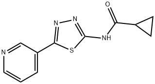 Cyclopropanecarboxamide, N-[5-(3-pyridinyl)-1,3,4-thiadiazol-2-yl]- (9CI) 结构式