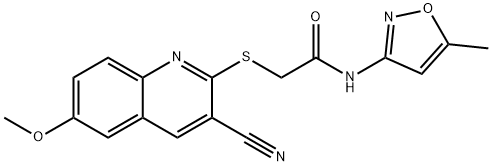 Acetamide, 2-[(3-cyano-6-methoxy-2-quinolinyl)thio]-N-(5-methyl-3-isoxazolyl)- (9CI) 结构式