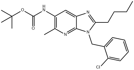 Carbamic acid, [2-butyl-3-[(2-chlorophenyl)methyl]-5-methyl-3H-imidazo[4,5-b]pyridin-6-yl]-, 1,1-dimethylethyl ester (9CI) 结构式