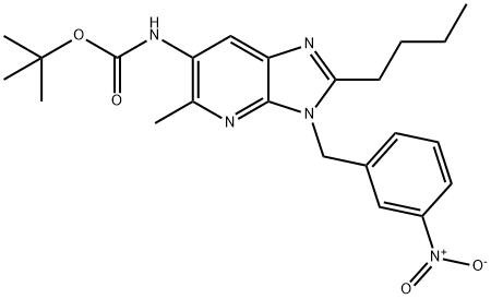 Carbamic acid, [2-butyl-5-methyl-3-[(3-nitrophenyl)methyl]-3H-imidazo[4,5-b]pyridin-6-yl]-, 1,1-dimethylethyl ester (9CI) 结构式