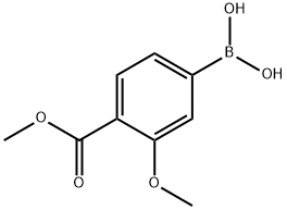3-甲氧基-4-甲氧基羰基苯硼酸 结构式