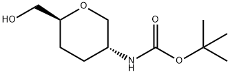 (2S,5R)-2-(羟甲基)-5-(BOC-氨基)四氢吡喃 结构式