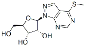 1 beta-ribofuranosyl-4-(methylmercapto)pyrazolo(3,4-d)pyrimidine 结构式