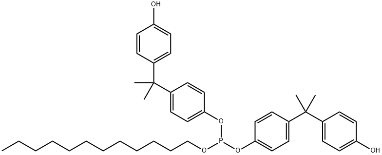 dodecyl bis[4-[1-(4-hydroxyphenyl)-1-methylethyl]phenyl] phosphite 结构式