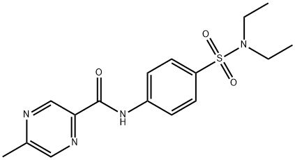 Pyrazinecarboxamide, N-[4-[(diethylamino)sulfonyl]phenyl]-5-methyl- (9CI) 结构式