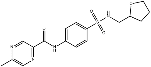 Pyrazinecarboxamide, 5-methyl-N-[4-[[[(tetrahydro-2-furanyl)methyl]amino]sulfonyl]phenyl]- (9CI) 结构式