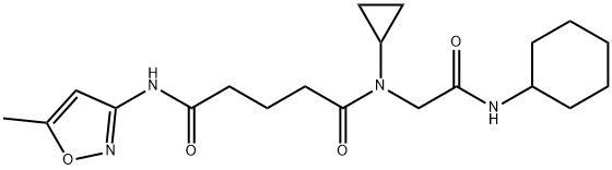 Pentanediamide, N-[2-(cyclohexylamino)-2-oxoethyl]-N-cyclopropyl-N-(5-methyl-3-isoxazolyl)- (9CI) 结构式