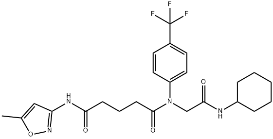 Pentanediamide, N-[2-(cyclohexylamino)-2-oxoethyl]-N-(5-methyl-3-isoxazolyl)-N-[4-(trifluoromethyl)phenyl]- (9CI) 结构式