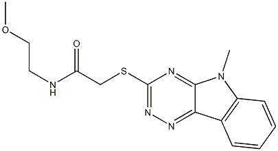 Acetamide, N-(2-methoxyethyl)-2-[(5-methyl-5H-1,2,4-triazino[5,6-b]indol-3-yl)thio]- (9CI) 结构式