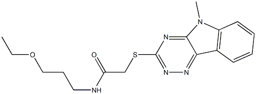 Acetamide, N-(3-ethoxypropyl)-2-[(5-methyl-5H-1,2,4-triazino[5,6-b]indol-3-yl)thio]- (9CI) 结构式