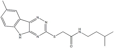 Acetamide, N-(3-methylbutyl)-2-[(8-methyl-2H-1,2,4-triazino[5,6-b]indol-3-yl)thio]- (9CI) 结构式