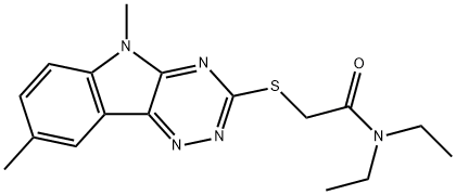 Acetamide, 2-[(5,8-dimethyl-5H-1,2,4-triazino[5,6-b]indol-3-yl)thio]-N,N-diethyl- (9CI) 结构式