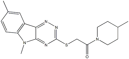 Piperidine, 1-[[(5,8-dimethyl-5H-1,2,4-triazino[5,6-b]indol-3-yl)thio]acetyl]-4-methyl- (9CI) 结构式