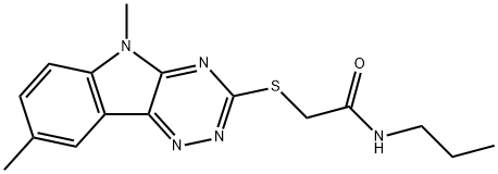 Acetamide, 2-[(5,8-dimethyl-5H-1,2,4-triazino[5,6-b]indol-3-yl)thio]-N-propyl- (9CI) 结构式