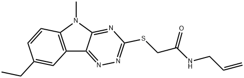 Acetamide, 2-[(8-ethyl-5-methyl-5H-1,2,4-triazino[5,6-b]indol-3-yl)thio]-N-2-propenyl- (9CI) 结构式