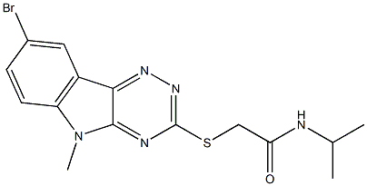 Acetamide, 2-[(8-bromo-5-methyl-5H-1,2,4-triazino[5,6-b]indol-3-yl)thio]-N-(1-methylethyl)- (9CI) 结构式