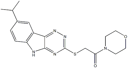 Morpholine, 4-[[[8-(1-methylethyl)-2H-1,2,4-triazino[5,6-b]indol-3-yl]thio]acetyl]- (9CI) 结构式