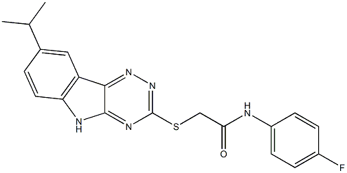 Acetamide, N-(4-fluorophenyl)-2-[[8-(1-methylethyl)-2H-1,2,4-triazino[5,6-b]indol-3-yl]thio]- (9CI) 结构式