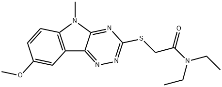 Acetamide, N,N-diethyl-2-[(8-methoxy-5-methyl-5H-1,2,4-triazino[5,6-b]indol-3-yl)thio]- (9CI) 结构式