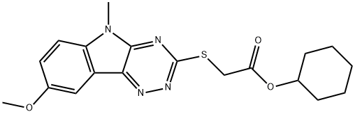 Acetic acid, [(8-methoxy-5-methyl-5H-1,2,4-triazino[5,6-b]indol-3-yl)thio]-, cyclohexyl ester (9CI) 结构式