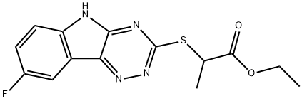 Propanoic acid, 2-[(8-fluoro-2H-1,2,4-triazino[5,6-b]indol-3-yl)thio]-, ethyl ester (9CI) 结构式