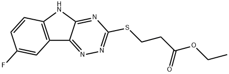Propanoic acid, 3-[(8-fluoro-2H-1,2,4-triazino[5,6-b]indol-3-yl)thio]-, ethyl ester (9CI) 结构式