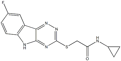 Acetamide, N-cyclopropyl-2-[(8-fluoro-2H-1,2,4-triazino[5,6-b]indol-3-yl)thio]- (9CI) 结构式
