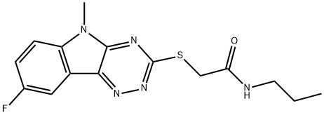 Acetamide, 2-[(8-fluoro-5-methyl-5H-1,2,4-triazino[5,6-b]indol-3-yl)thio]-N-propyl- (9CI) 结构式