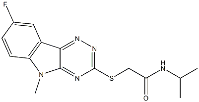 Acetamide, 2-[(8-fluoro-5-methyl-5H-1,2,4-triazino[5,6-b]indol-3-yl)thio]-N-(1-methylethyl)- (9CI) 结构式